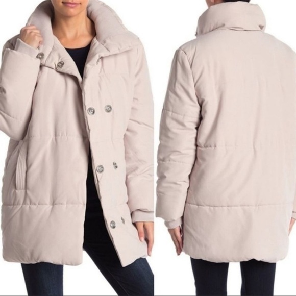Romeo & Juliet Couture Beige Winter Puffer Jacket Large - Picture 1 of 7